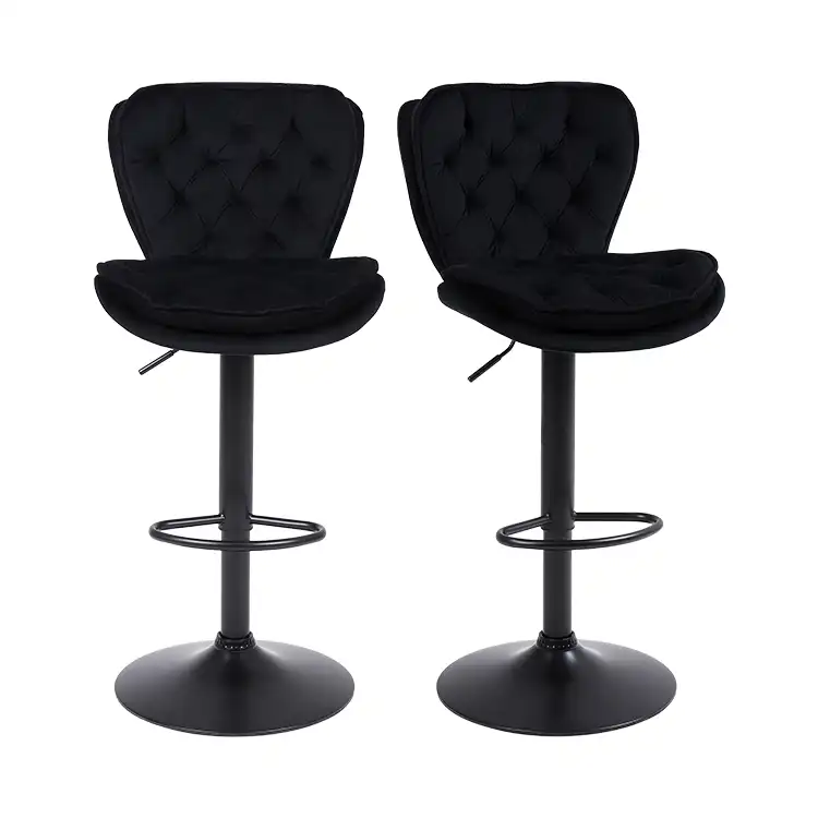 Luxury bar stools black velvet — elevate your lounge design